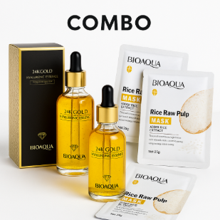 SERUM 24K BIOAQUA X2 + MASCARILLAS